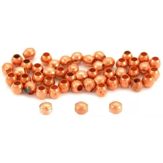 50 Round Ball Beads Copper Plated Jewelry Beading 2mm {1}