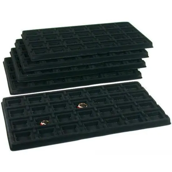 140 Slot Puff Earring Card Black Showcase Display Tray {1}