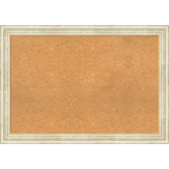 Cork Board, Country White Wash Wood Frame - Bulletin Board, Organization Board, Pin Board {1}