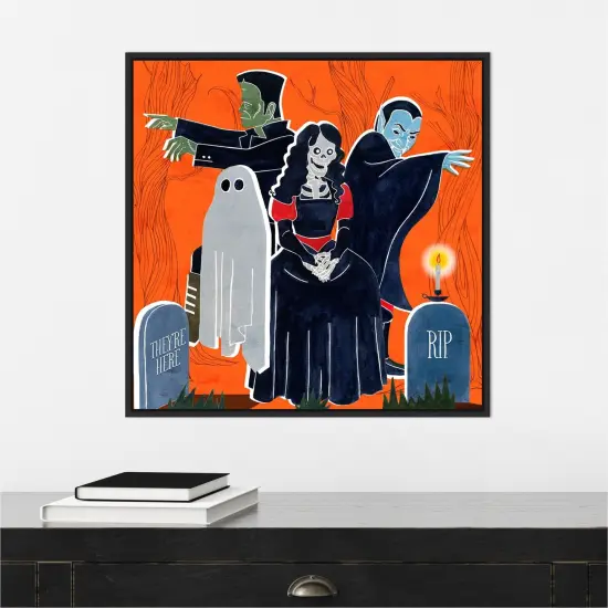 Graveyard Gang I by Grace Popp 22-in. W x 22-in. H. Canvas Wall Art Print Framed in Black {4}
