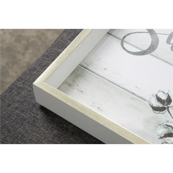 Amanti Art Decorative Wood Tray 13"x19" featuring 'Farmhouse Cotton Home Sweet Home' by Tre Sorelle Studios by Tre Sorelle Studios Framed Art Print {4}