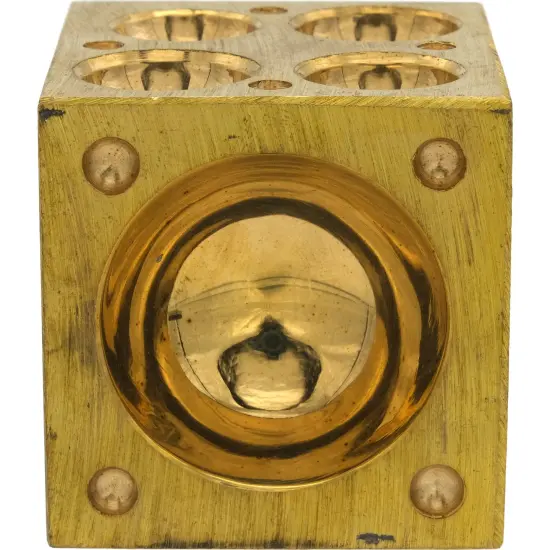 2" Brass Dapping Block with 70 Half Spheres 2.5-28 mm - Jewelry & Metal Working {3}