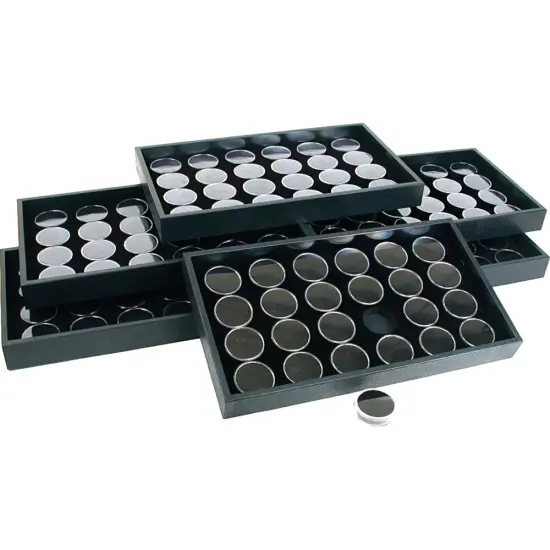 144 Black Foam Gem Jars Display & Stackable Tray {1}