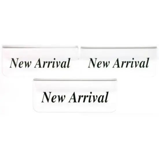 3 New Arrival Display Signs Showcase Counter Fixtures {1}