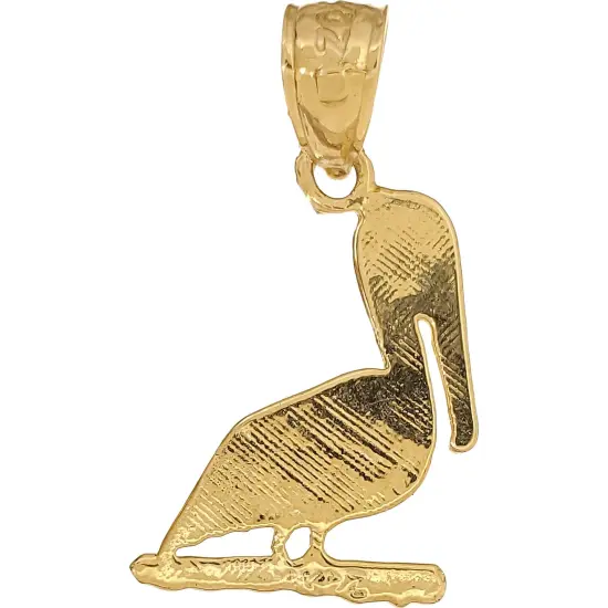 Pelican Charm Diamond-Cut 14k Gold 17mm {2}