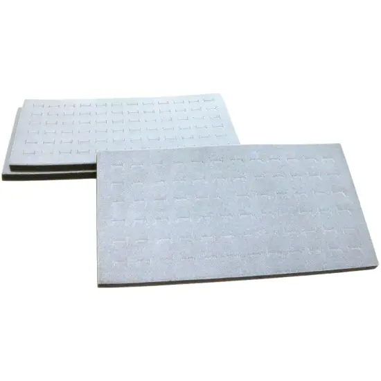 3 72 Slot Gray Jewelry Travel Ring Inserts Display Pads {1}