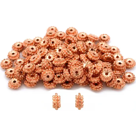 Rondelle Bali Beads Copper Plated Part 7.5mm Approx 100 {1}