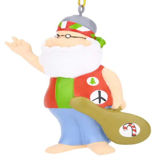 Hippie Santa Resin Christmas Ornament {2}