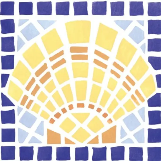 Mosaic Shell Stencil Wall Stencil | 2061 by Designer Stencils | Outdoor Stencils | Reusable Art Craft Stencils for Painting on Walls, Canvas, Wood | Reusable Plastic Paint Stencil for Home Makeover | Easy to Use & Clean Art Stencil {2}
