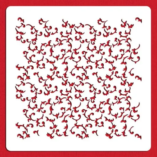 Provencal Scroll Cake Stencil | C121 by Designer Stencils | Cake Decorating Tools | Baking Stencils for Royal Icing, Airbrush, Dusting Powder | Reusable Plastic Food Grade Stencil for Cakes | Easy to Use & Clean Cake Stencil {1}