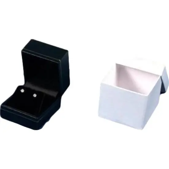 12 Earring Boxes Black Leather Showcase Jewelry Display {2}