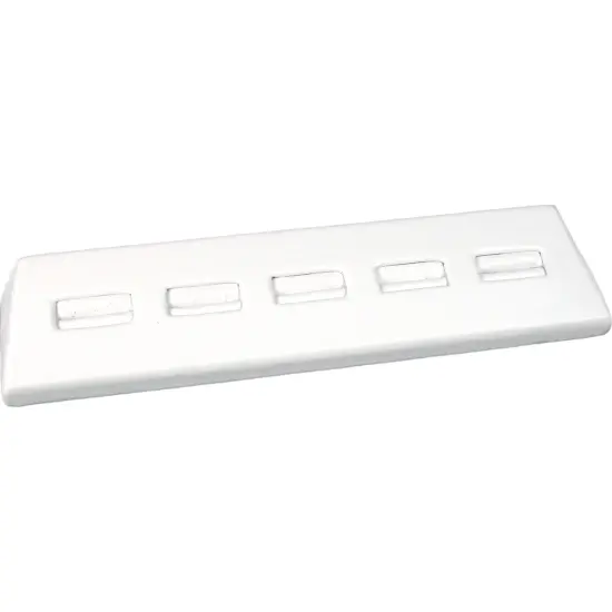 5 Slot White Leather Ring Display Jewelry Case Stand {3}