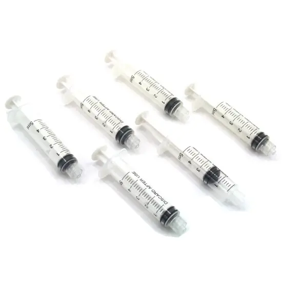 6 Plastic Syringe Hydroponic Liquid Measuring Tool 5 ml {1}