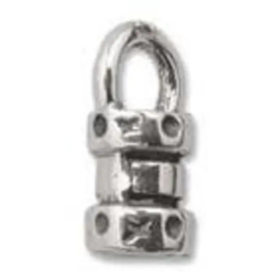 St. Silver Crimp Beads Fancy Hook & Eye Cord Ends 3mm {2}