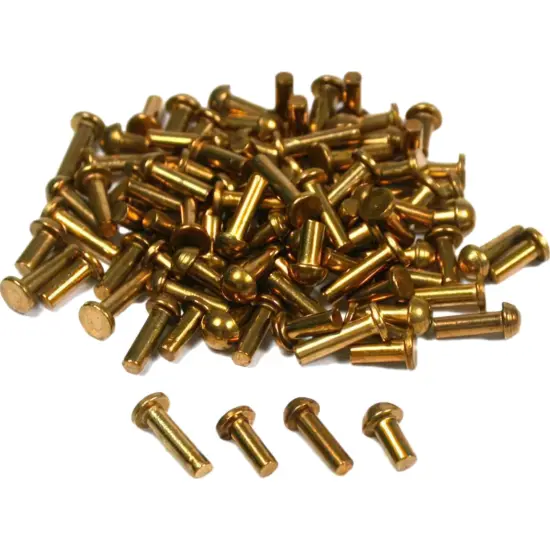 100 Wall Clock Rivets Clockmaker Round Brass Part Tool {1}