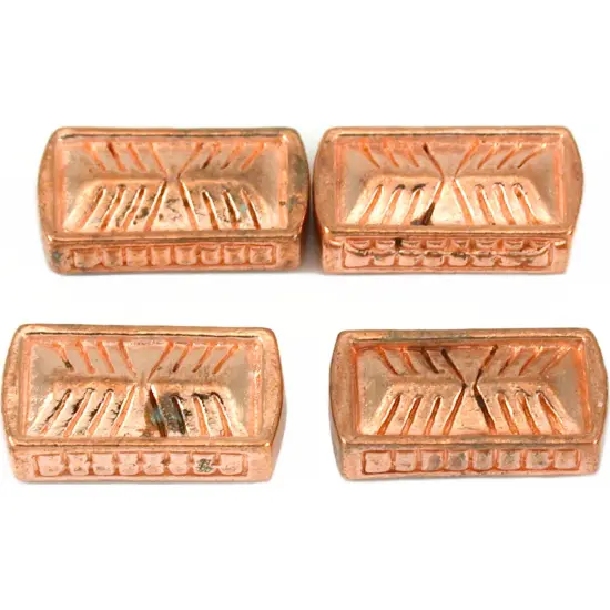 Bali Rectangle Beads Copper Plated 18.5mm New Approx 4 {1}
