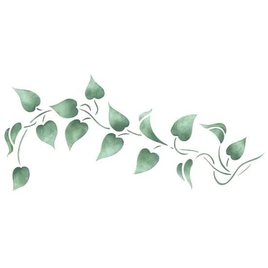 Twisting Leaf Wall Stencil Border | 2309 by Designer Stencils | Floral Stencils | Reusable Art Craft Stencils for Painting on Walls, Canvas, Wood | Reusable Plastic Paint Stencil for Home Makeover | Easy to Use & Clean Art Stencil {1}