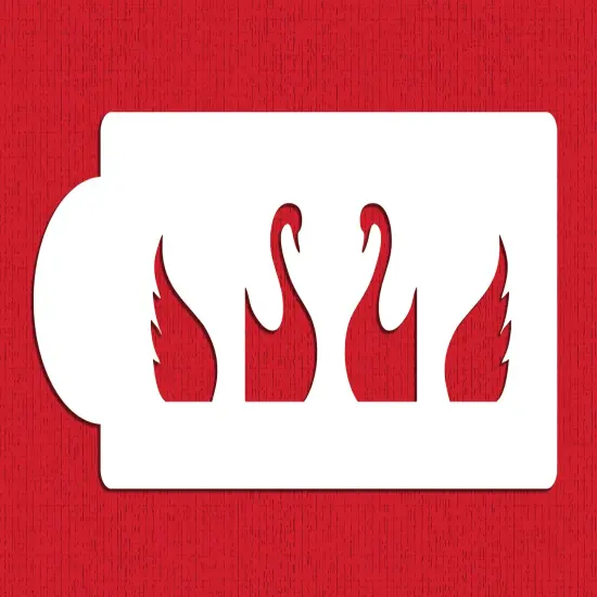 Swans 3-Dimensional Cake Stencil | C024 by Designer Stencils | Cake Decorating Tools | Baking Stencils for Royal Icing, Airbrush, Troweling, Molding | Reusable Plastic Food Grade Stencil for Cakes & Chocolates | Easy to Use & Clean Cake Stencil {1}