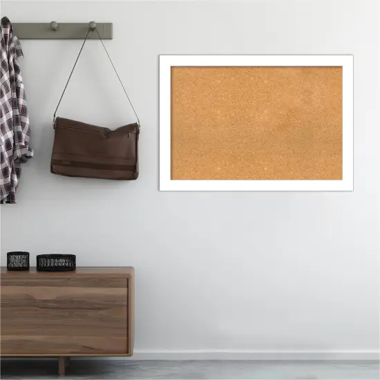 Cork Board, Wedge White Frame - Bulletin Board, Organization Board, Pin Board {5}