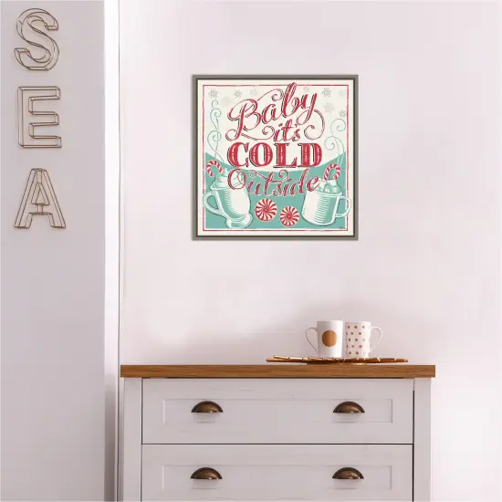 Merry Little Christmas II by Janelle Penner Canvas Wall Art Print Framed Grey {5}