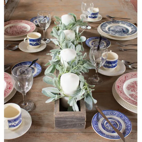 Rustic Farmhouse Decorative 35.5 in. Solid Reclaimed Wood Centerpiece Organizer Storage Box Grey {4}