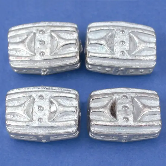 Bali Rectangle Beads Silver Plate Beading 14mm Approx 4 {1}