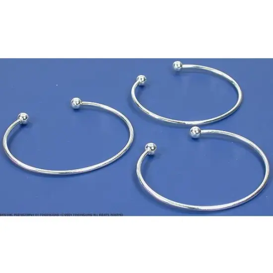 3 Silver Plated Cuff Bracelets 6 1/2" {1}