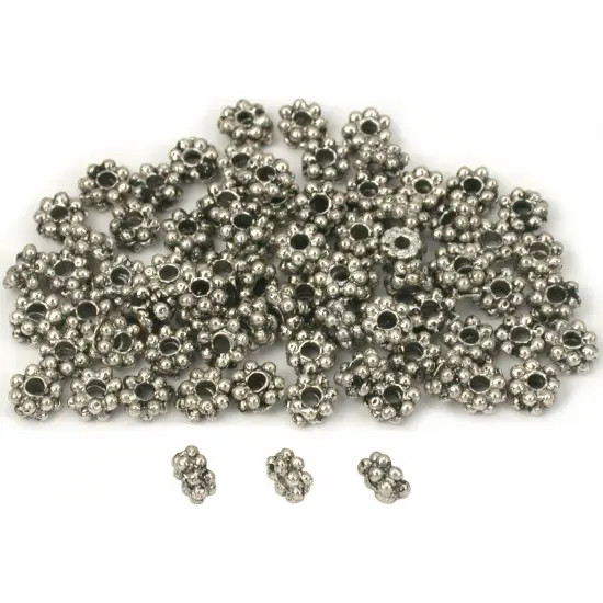 Daisy Bali Spacer Beads Antq Silver Plt 5mm Approx 80 {1}