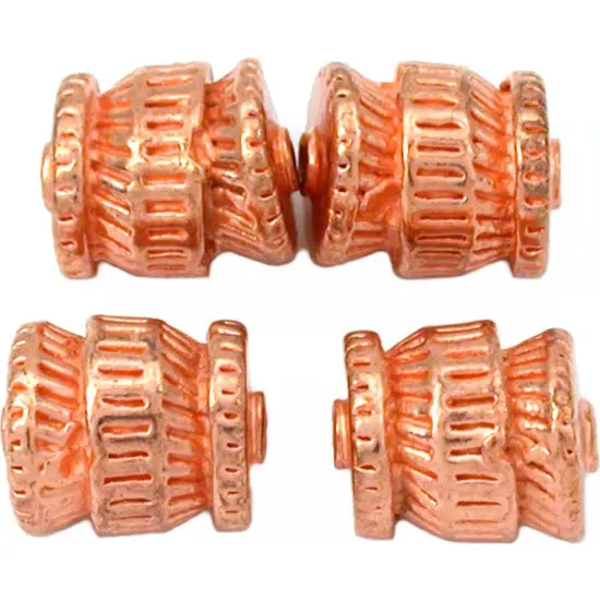 15g Barrel Bali Bead Copper Plt Tube Bead 12mm Approx 5 {1}