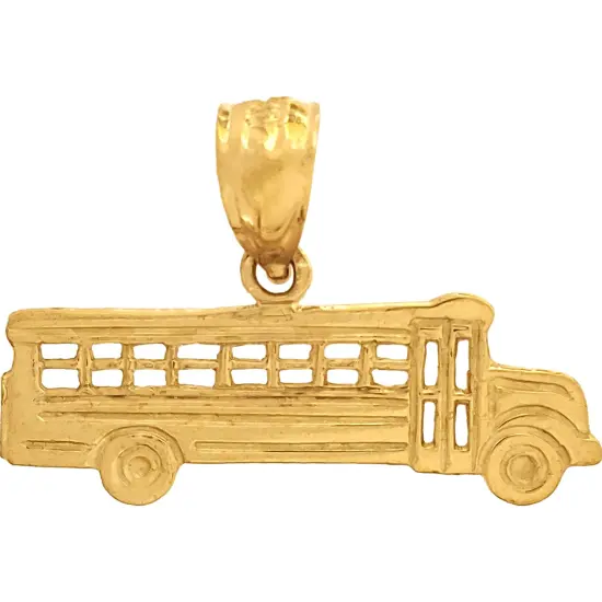 School Bus Charm 14k Gold 9.5mm {1}
