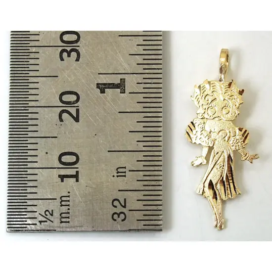 14K Gold Betty Boop Charm with 18" Gold Chain & Box {4}