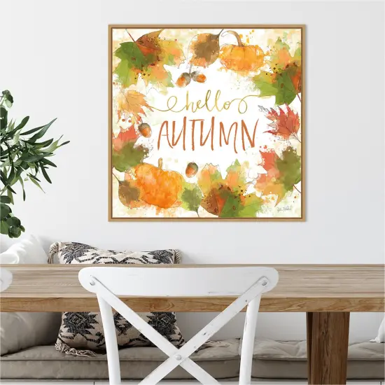 Harvest Splash I by Katie Pertiet 22-in. W x 22-in. H. Canvas Wall Art Print Framed in Natural {4}