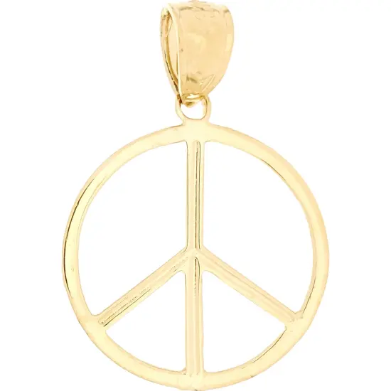 Peace Sign Charm 14k Gold 18.5mm {1}