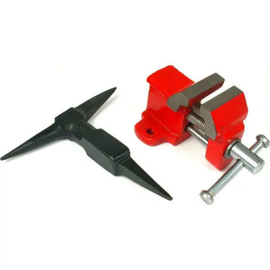 2 T-Shaped Anvil Table Top Vise Metalworking Bench Tool {1}