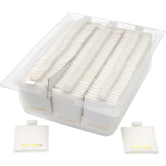 100 White Puff Earring Cards Jewelry Showcase Display {1}
