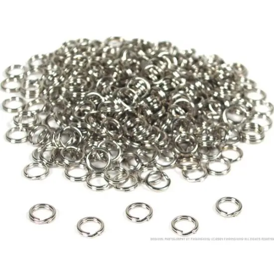 288 Nickel Plated Split Ring Chain Parts Findings 6mm {1}