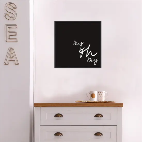 Ooh I by Anna Hambly 16-in. W x 16-in. H. Canvas Wall Art Print Framed in Black {5}