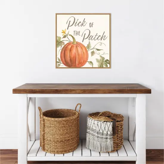 Happy Harvest VIII by Silvia Vassileva 22-in. W x 22-in. H. Canvas Wall Art Print Framed in Natural {5}