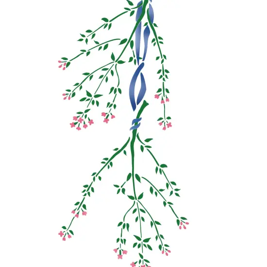 Hanging Thyme with Bow Wall Stencil | 2199 by Designer Stencils | Floral Stencils | Reusable Art Craft Stencils for Painting on Walls, Canvas, Wood | Reusable Plastic Paint Stencil for Home Makeover | Easy to Use & Clean Art Stencil {2}