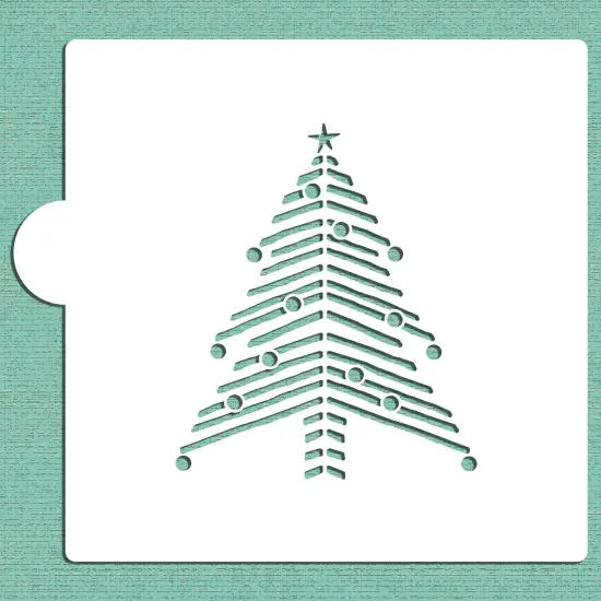 Handpainted Chevron Christmas Tree Stencil Cookie & Craft Stencil | CM202 by Designer Stencils | Cookie Decorating Tools | Stencils for Royal Icing, Airbrush, Dusting Powder | Craft Stencils for Canvas, Paper, Wood | Reusable Food Grade Stencil {3}