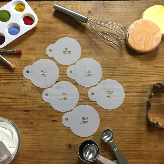 Small Candy Heart Sayings Cookie Stencils | C252 by Designer Stencils | Cookie Decorating Tools | {6}