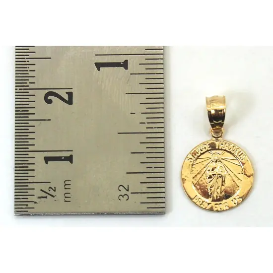 14K Yellow Gold St.Jude Medal Charm with 18" Gold Cable Chain & Gift Box {4}