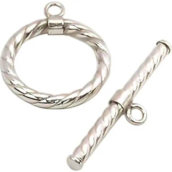 8 Twisted Toggle Clasps Sterling Silver Jewelry 16mm {1}