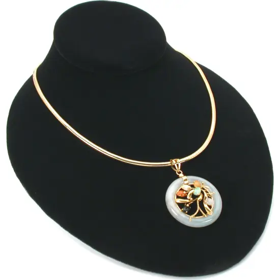 3Pc Black Velvet Jewelry Display Bust Chain Necklace 8" {2}