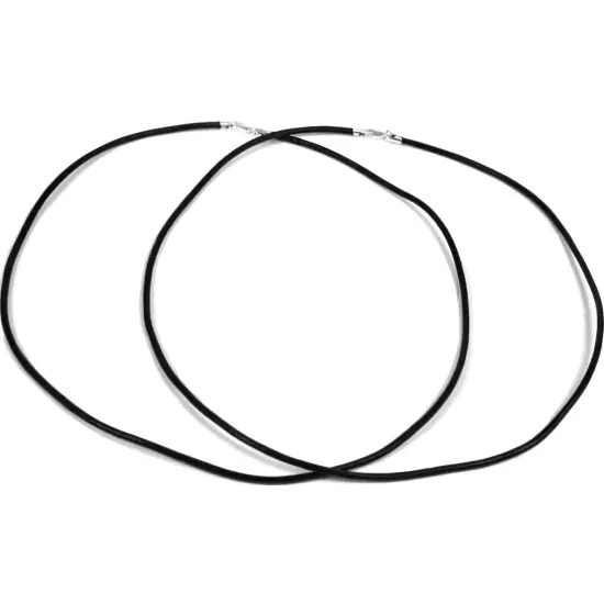 Leather Cord Necklaces Black 18" 2Pcs {1}