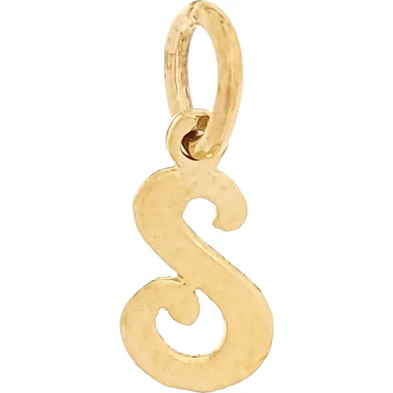 Cursive Letter "S" Charm 14k Gold 9.5mm {1}