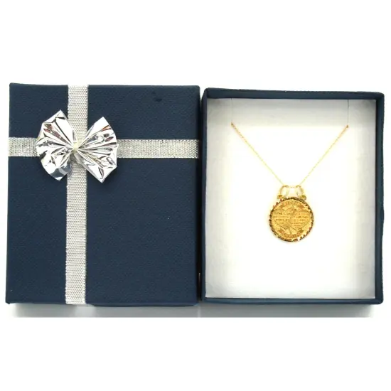 14K Gold Break Apart Mispah Charm with 18" Gold Cable Chain & Gift Box {1}