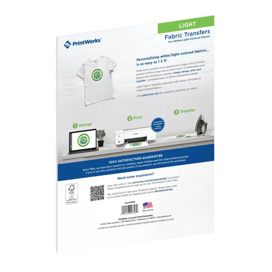 Printworks Light T-Shirt Transfers for Inkjet Printers, 10 Sheets, 8 &frac12;&rdquo; x 11&rdquo; (00636-6) {2}