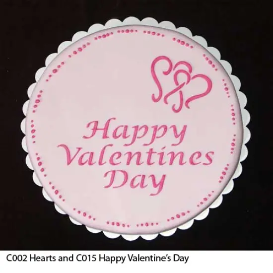 Happy Valentine's Day Cake Stencil | C015 by Designer Stencils | Cake Decorating Tools | Baking Stencils for Royal Icing, Airbrush, Dusting Powder | Reusable Plastic Food Grade Stencil for Cakes & Cookies | Easy to Use & Clean Cake & Cookie Stencil {2}