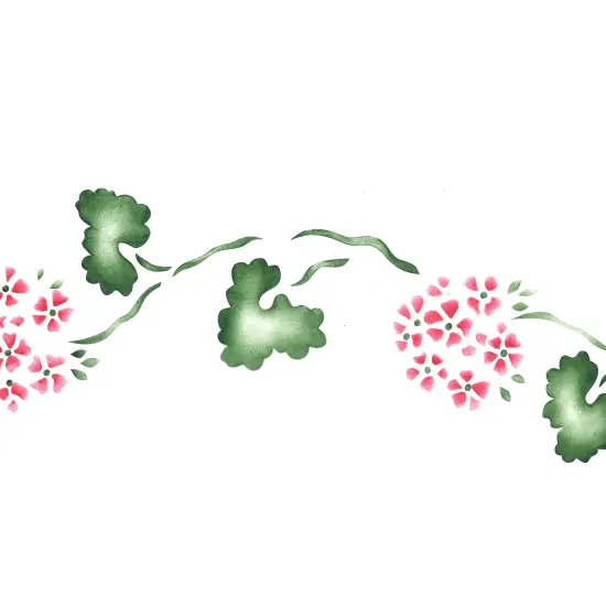 4-Inch Geranium Border | 158 by Designer Stencils | Floral Stencils | {2}